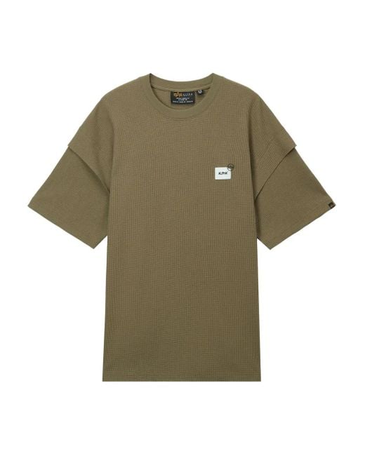 Alpha Industries T-Shirt im Layering-Look in Green für Herren