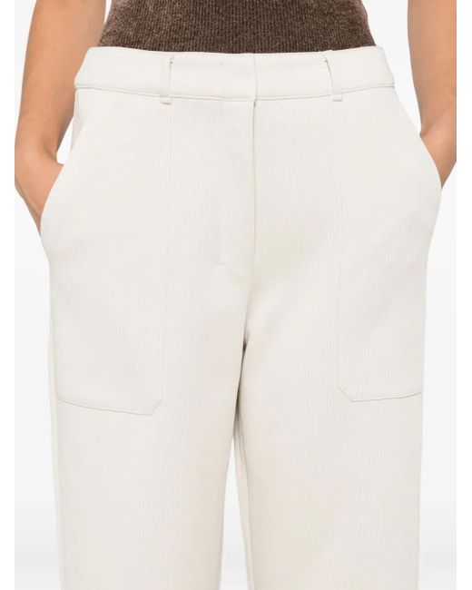 Max Mara White Trousers With Pocket Details