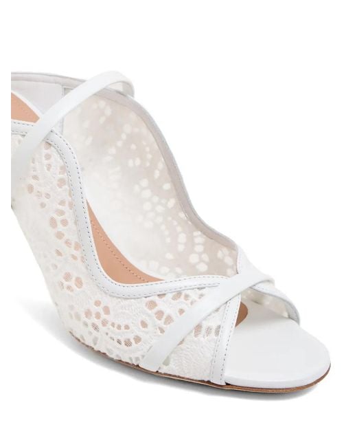Malone Souliers White Norah Lace Straps Sandals