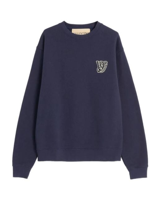 Valentino Garavani Blue Cotton Sweater for men