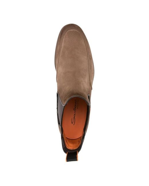 Santoni Stiefel Mit Elastischen Einsätzen in Brown für Herren
