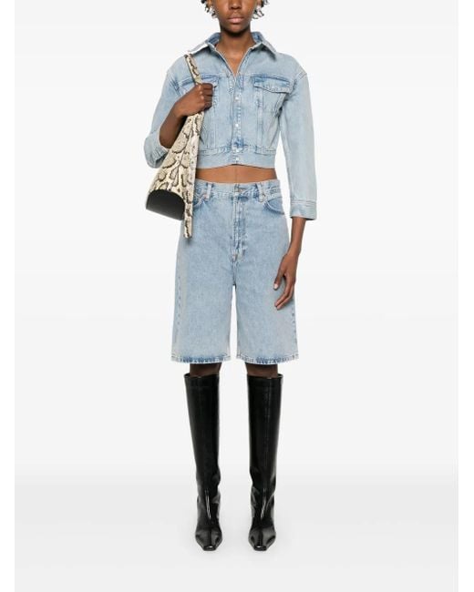 Wardrobe NYC Blue Cropped Denim Jacket