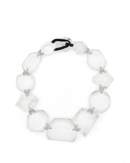 Monies White Bina Faceted-Bead Necklace