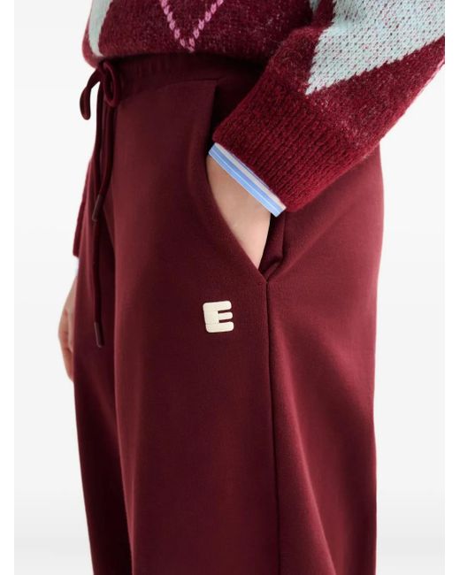 Essentiel Antwerp Red Istem Elasticated-Cuff Track Pants