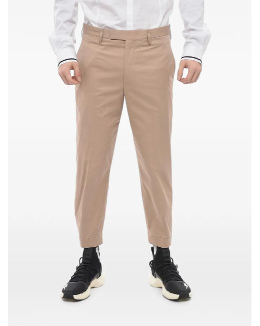 Neil Barrett Natural Adjustable-Ankle Cropped Tapered Trousers for men