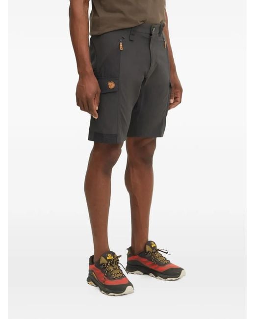 Fjallraven Black Abisko Logo-Patch Cargo Shorts for men