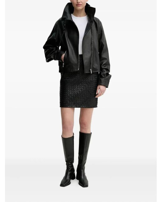 Won Hundred Black Belted Leather Jacket