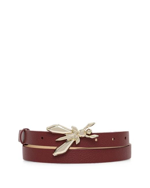 Patrizia Pepe Red Fly Buckle Leather Belt