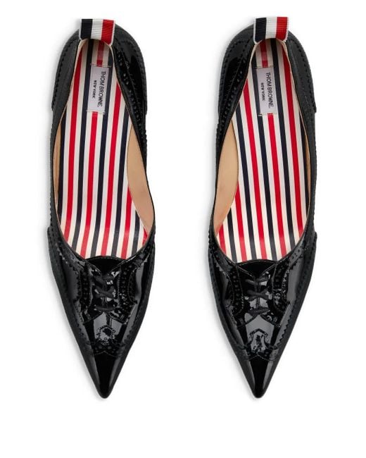 Thom Browne Black Soft Patent Wingtip Pumps 90Mm