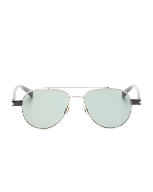 Saint Laurent Metallic Pilot-Frame Sunglasses