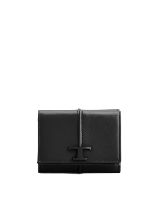 Tod's Black T Timeless Leather Wallet