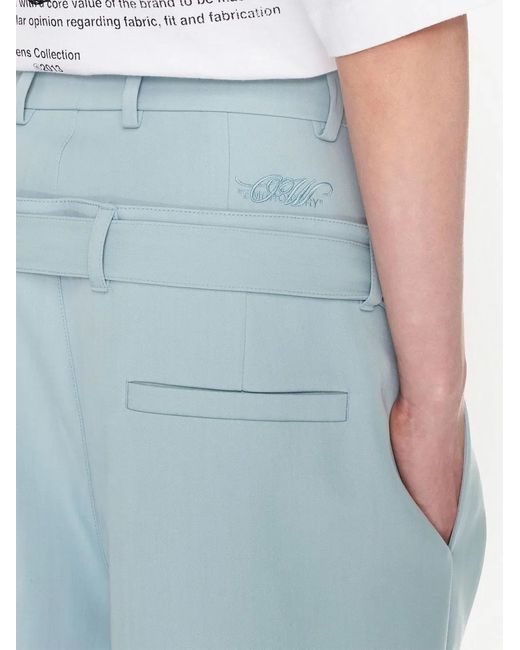 Off-White c/o Virgil Abloh Blue Double-Waist Trousers for men