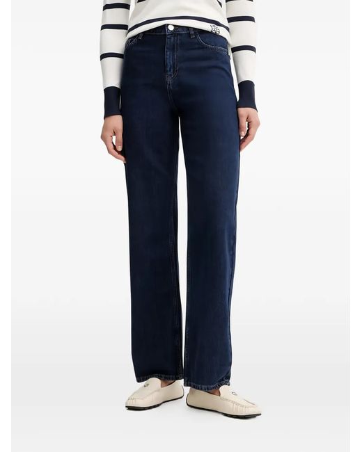 Trussardi Blue Logo-Embroidered Jeans