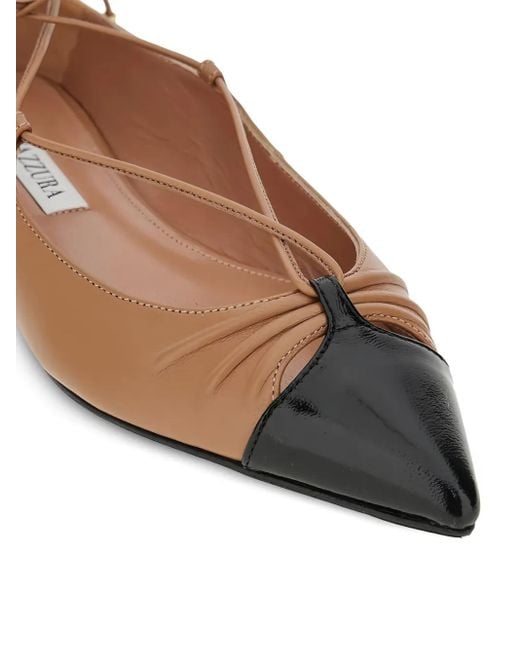 Aquazzura Natural Gabi Ballerinas mit spitzer Kappe