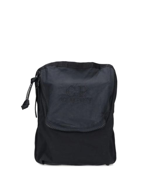C P Company Black Paper Touch Shoulder Bag for men