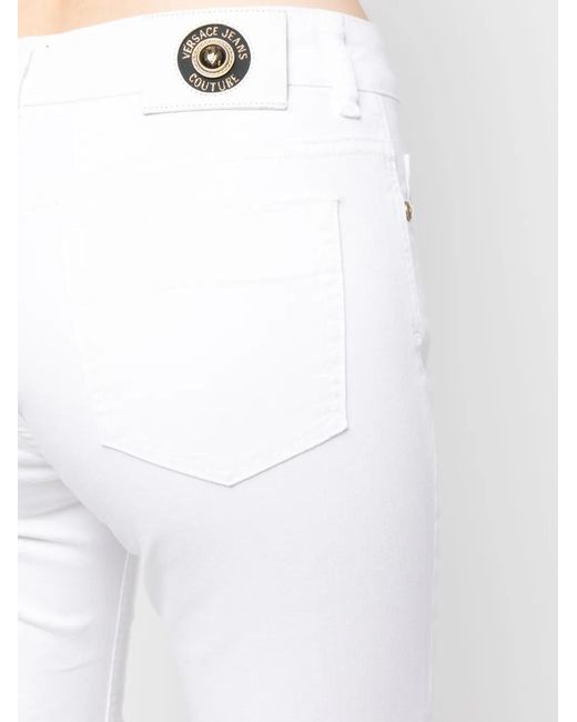 Versace Jeans Couture White Logo-Patch Skinny Jeans
