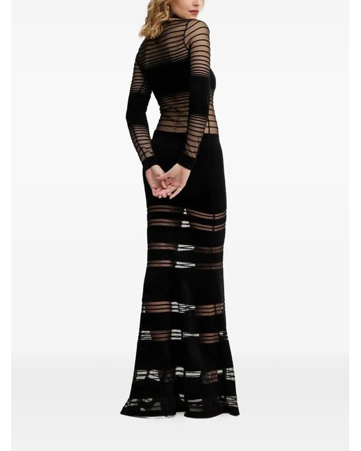 retroféte Black Johanne Striped Maxi Dress