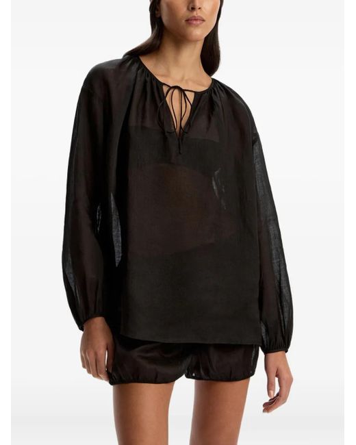 12 STOREEZ Black Rami Blouse