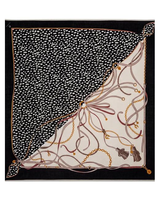 Aigner Black Logo-Print Chain-Link Scarf