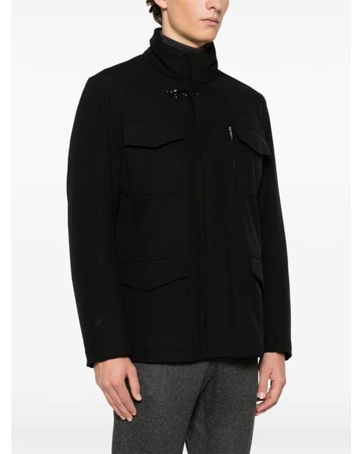 Fay Black Textured Jacket for men