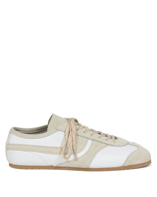 Dries Van Noten White Suede-Panel Sneakers for men