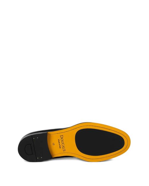 Doucal's Black Tassel-Leather Loafers for men