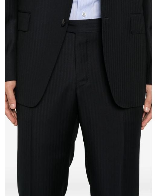 Canali Black Notched-Lapel Single-Breasted Suit for men