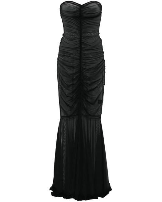 Norma Kamali Black Strapless Fishtail Gown