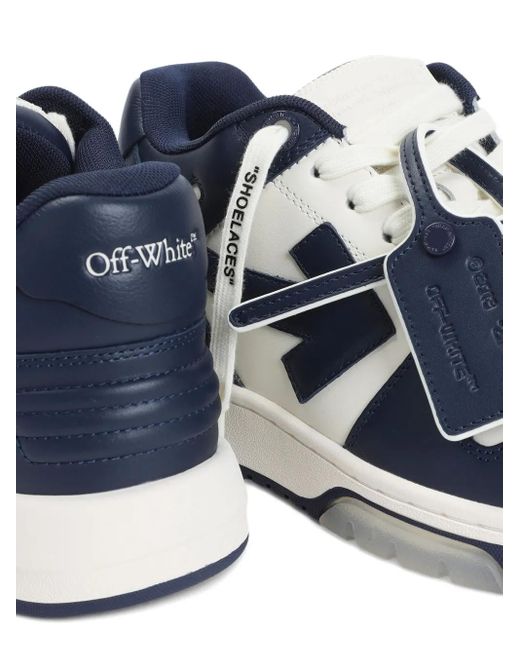Off-White c/o Virgil Abloh Out Of Office Leren Sneakers Met Pijlpatch in het Blue voor heren