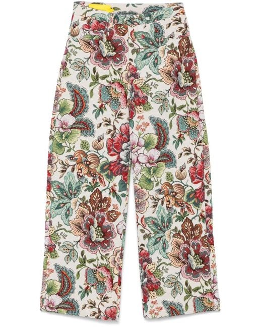 Marques'Almeida Blue Brocade Palazzo Pants
