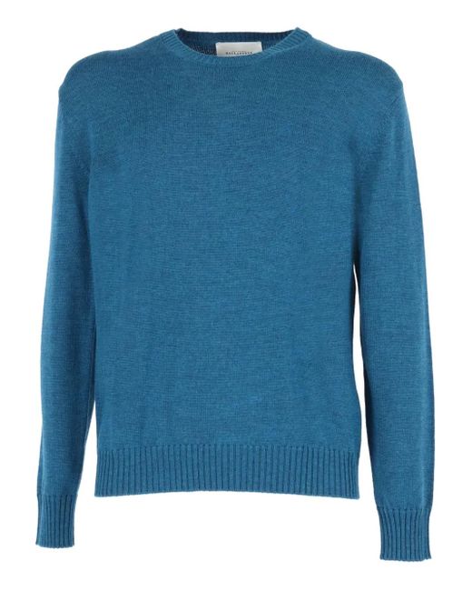 Ballantyne Blue Ribbed Crew-Neck Sweater for men