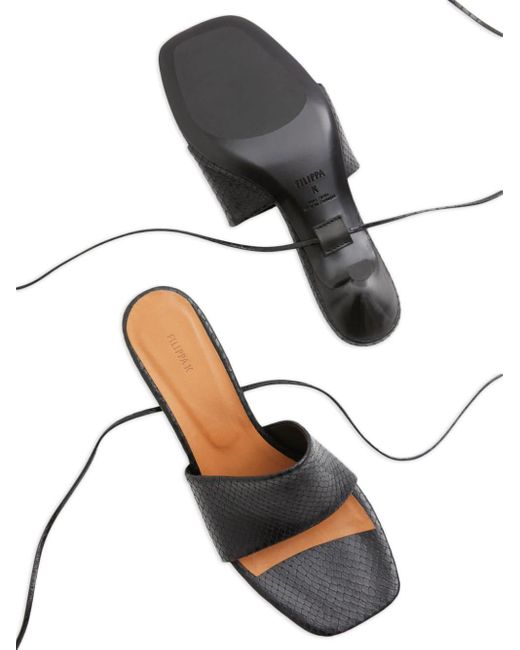Filippa K White 60mm Strappy Snakeskin-effect Sandals
