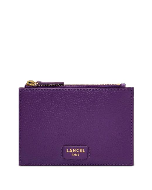 Lancel Purple L Ninon Grained-Leather Card Holder