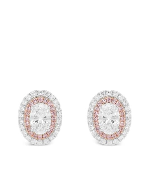 HYT Jewelry White 18K And Rose Diamond Earrings