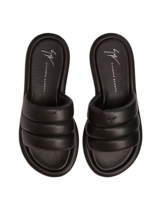 Giuseppe Zanotti Black Harmande Leather Slides