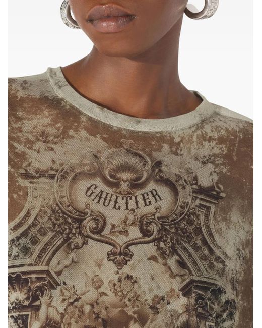 Jean Paul Gaultier メダリオンプリント ロングtシャツ Natural
