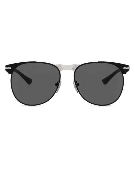 Persol Black Round-Frame Sunglasses