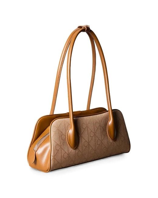 Calvin Klein Metallic Emblem Monogram-Pattern Tote Bag
