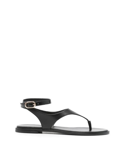 Stuart Weitzman White Marley Flat Sandals