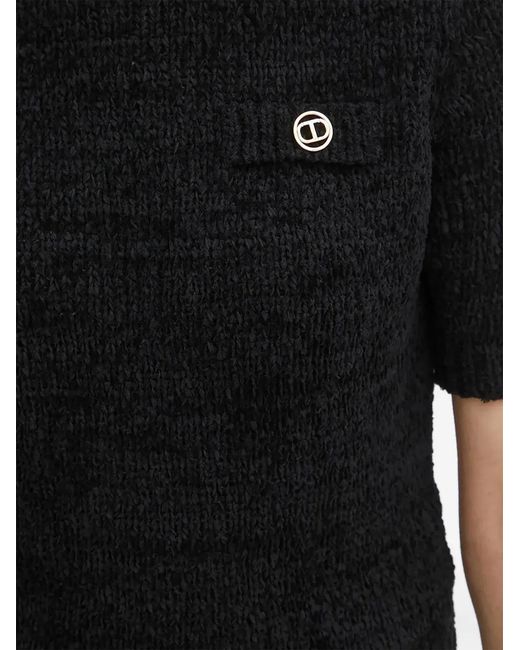 Twinset Black Logo-Detail T-Shirt