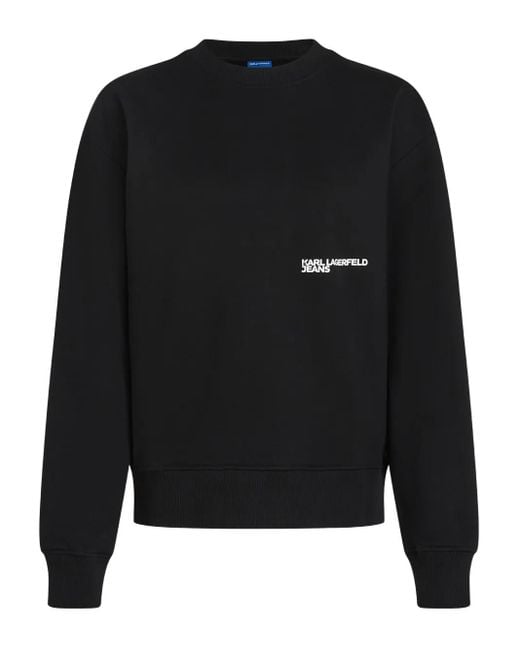 Felpa Con Stampa Logo di Karl Lagerfeld in Black