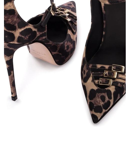 Le Silla Black Morgana 120Mm Leopard-Print Pumps