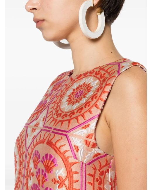 LaDoubleJ Column Feathered Midi Dress