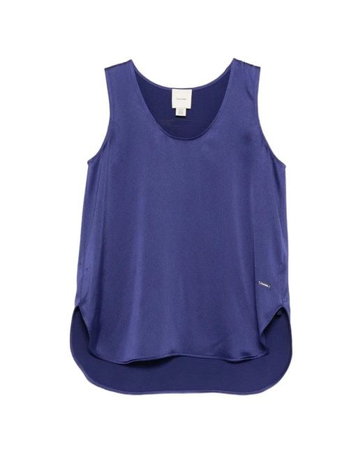 Calvin Klein Blue Logo-Appliqué Blouse