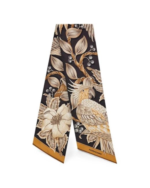 Ferragamo White Parrots-Print Bandeau