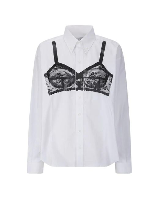 VAQUERA Women's Gray Bra-Print Button-Down Shirt