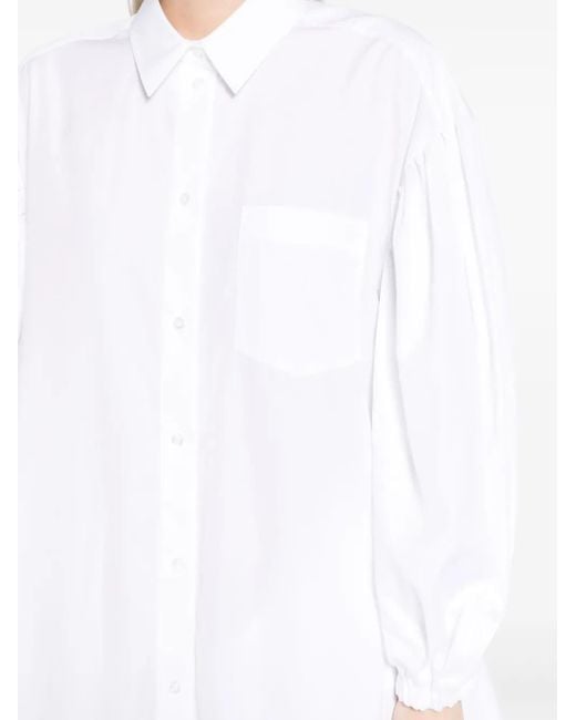 Simone Rocha White Button Placket Trapeze Shirt Dress