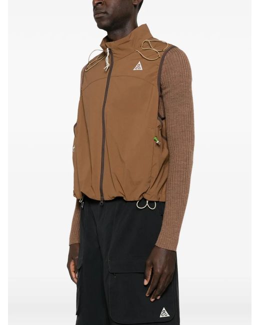 Nike Acg Death Bloom Zip Vest in Brown for Men | Lyst