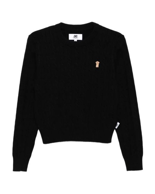 Chocoolate Trui Met Geborduurd Logo in het Black