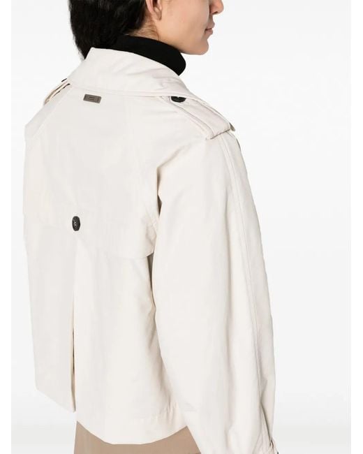 Peserico Natural Double-Breasted Trench Jacket
